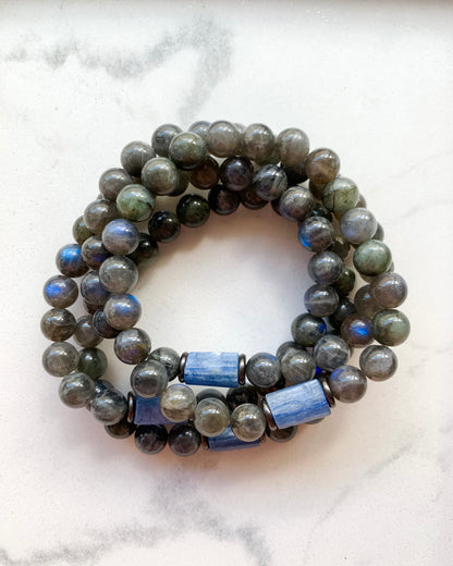 AWAKENING INTUITION Mala Bracelet | Kyanite + Labradorite