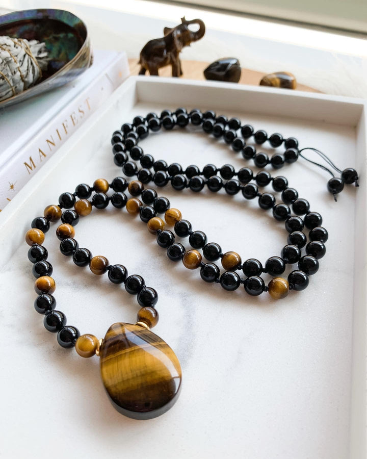 COURAGE + STRENGTH MALA NECKLACE