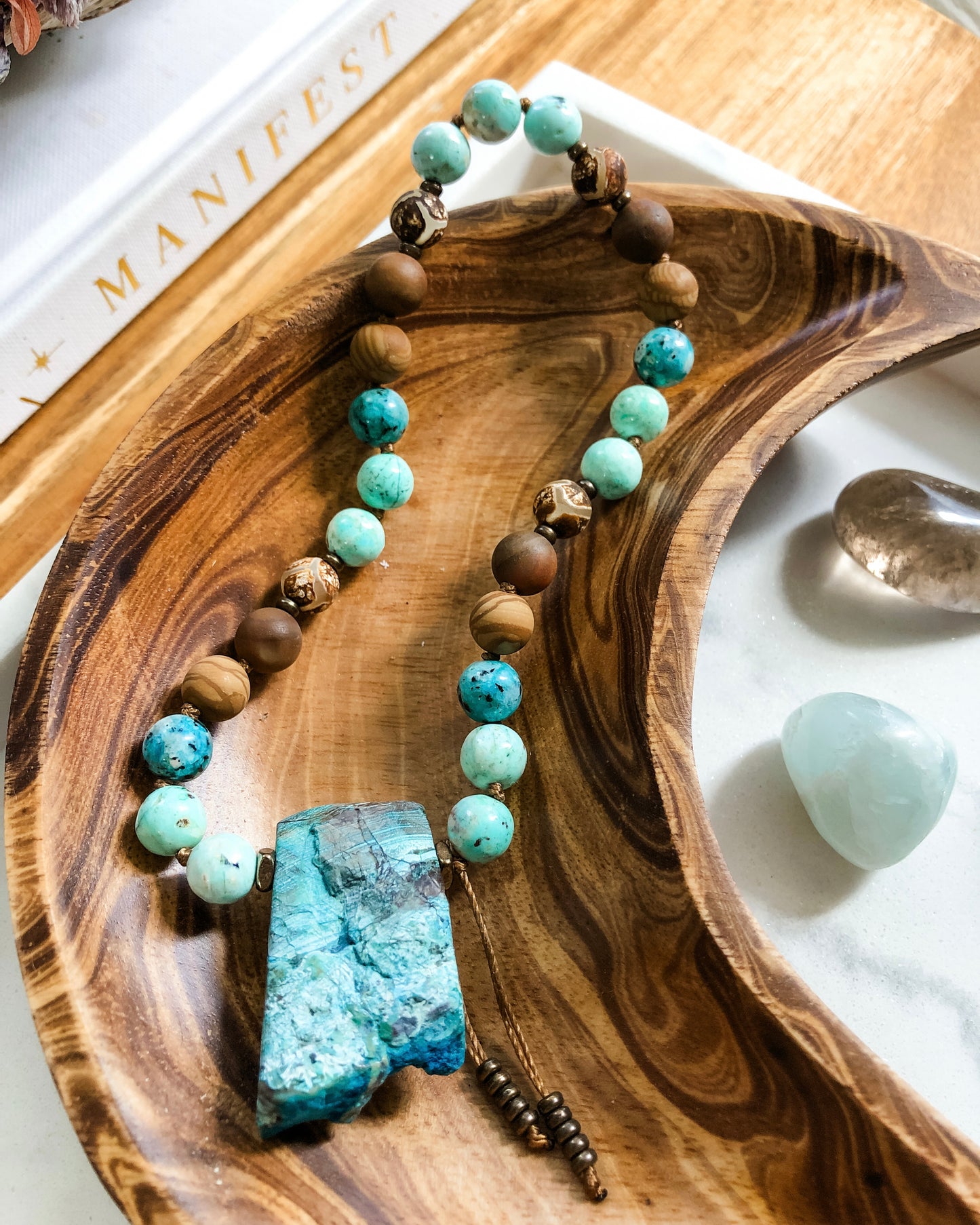 SEASIDE DREAMING Worry Beads | Agate, Jade, Ocean Jasper, Petrified Wood, Turquoise + Wooden Jasper