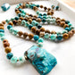 SEASIDE DREAMING Mala Necklace | Agate, Jade, Ocean Jasper, Petrified Wood, Turquoise + Wooden Jasper